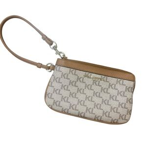 Karl Lagerfeld Wristlet Beige and tan
